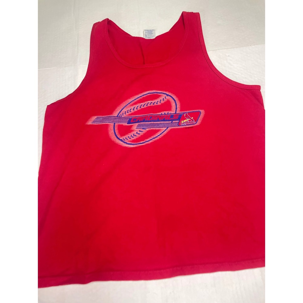 Vintage Delta St Louis Cardinals Tank Top Mens Large Red MLB Baseball‎ Graphic